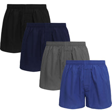 Load image into Gallery viewer, Falari 4-Pack Men's Boxer Underwear 100% Cotton Premium Quality 368-11