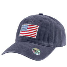 Load image into Gallery viewer, USA Flag Embroidered Baseball Cap - Navy