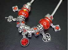 Load image into Gallery viewer, Birthstone Bracelet Multi-Color Charm Beads Silvertone