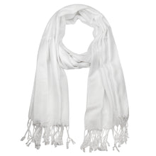 Load image into Gallery viewer, Women's Soft Solid Color Pashmina Shawl Wrap Scarf - White