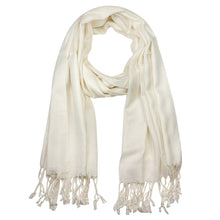 Load image into Gallery viewer, Women's Soft Solid Color Pashmina Shawl Wrap Scarf - Off White