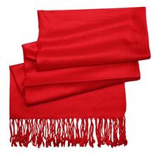 Load image into Gallery viewer, Women's Soft Solid Color Pashmina Shawl Wrap Scarf - Red
