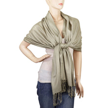 Load image into Gallery viewer, Women's Soft Solid Color Pashmina Shawl Wrap Scarf - Khaki