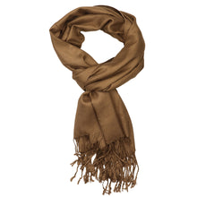 Load image into Gallery viewer, Women's Soft Solid Color Pashmina Shawl Wrap Scarf - Light Brown