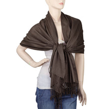 Load image into Gallery viewer, Women's Soft Solid Color Pashmina Shawl Wrap Scarf - Dark Brown
