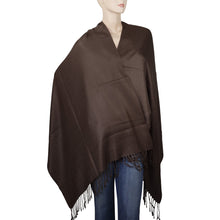 Load image into Gallery viewer, Women's Soft Solid Color Pashmina Shawl Wrap Scarf - Dark Brown