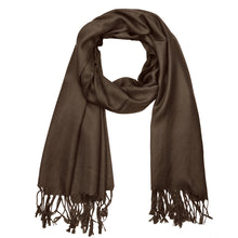 Load image into Gallery viewer, Women's Soft Solid Color Pashmina Shawl Wrap Scarf - Dark Brown