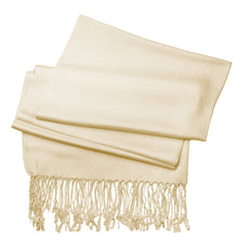 Load image into Gallery viewer, Women's Soft Solid Color Pashmina Shawl Wrap Scarf - Ivory