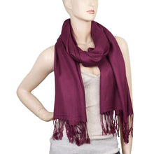 Load image into Gallery viewer, Women's Soft Solid Color Pashmina Shawl Wrap Scarf - Wine