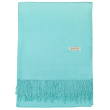 Load image into Gallery viewer, Women's Soft Solid Color Pashmina Shawl Wrap Scarf - Aqua Blue