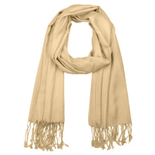 Load image into Gallery viewer, Women's Soft Solid Color Pashmina Shawl Wrap Scarf - Champagne