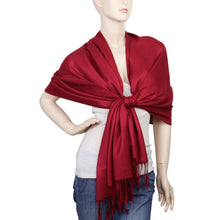 Load image into Gallery viewer, Women's Soft Solid Color Pashmina Shawl Wrap Scarf - Burgundy