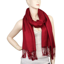 Load image into Gallery viewer, Women's Soft Solid Color Pashmina Shawl Wrap Scarf - Burgundy