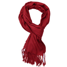 Load image into Gallery viewer, Women's Soft Solid Color Pashmina Shawl Wrap Scarf - Burgundy