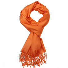 Load image into Gallery viewer, Women's Soft Solid Color Pashmina Shawl Wrap Scarf - Orange