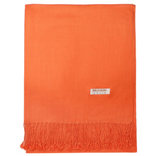 Load image into Gallery viewer, Women's Soft Solid Color Pashmina Shawl Wrap Scarf - Orange