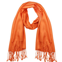 Load image into Gallery viewer, Women's Soft Solid Color Pashmina Shawl Wrap Scarf - Orange