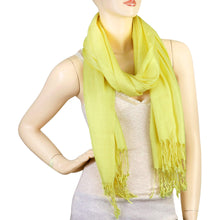 Load image into Gallery viewer, Women's Soft Solid Color Pashmina Shawl Wrap Scarf - Yellow