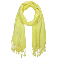Load image into Gallery viewer, Women's Soft Solid Color Pashmina Shawl Wrap Scarf - Yellow