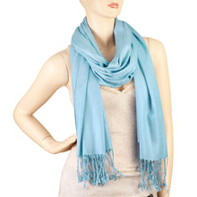 Load image into Gallery viewer, Women's Soft Solid Color Pashmina Shawl Wrap Scarf - Sky Blue