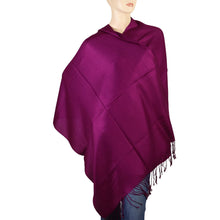 Load image into Gallery viewer, Women's Soft Solid Color Pashmina Shawl Wrap Scarf - Plum