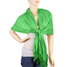Load image into Gallery viewer, Women's Soft Solid Color Pashmina Shawl Wrap Scarf - Spring Apple Green