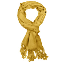 Load image into Gallery viewer, Women's Soft Solid Color Pashmina Shawl Wrap Scarf - Mustard Golden