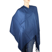 Load image into Gallery viewer, Women's Soft Solid Color Pashmina Shawl Wrap Scarf - Light Navy