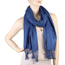 Load image into Gallery viewer, Women's Soft Solid Color Pashmina Shawl Wrap Scarf - Light Navy