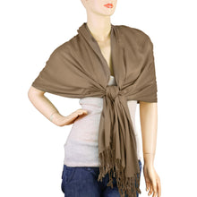 Load image into Gallery viewer, Women's Soft Solid Color Pashmina Shawl Wrap Scarf - Pale Brown