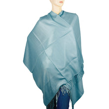 Load image into Gallery viewer, Women's Soft Solid Color Pashmina Shawl Wrap Scarf - Steelblue
