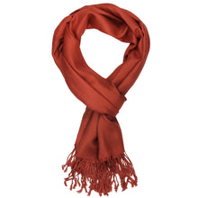 Load image into Gallery viewer, Women's Soft Solid Color Pashmina Shawl Wrap Scarf - Rust