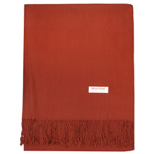 Load image into Gallery viewer, Women's Soft Solid Color Pashmina Shawl Wrap Scarf - Rust