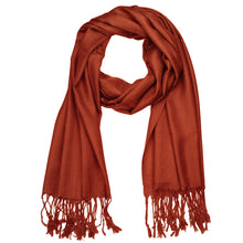 Load image into Gallery viewer, Women's Soft Solid Color Pashmina Shawl Wrap Scarf - Rust