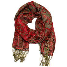 Load image into Gallery viewer, Women's Paisley Pashmina Scarf - Red