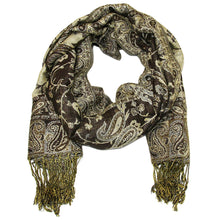 Load image into Gallery viewer, Women's Paisley Pashmina Scarf - Dark Brown
