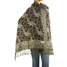 Load image into Gallery viewer, Women's Paisley Pashmina Scarf - Dark Brown