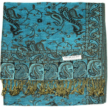Load image into Gallery viewer, Women's Paisley Pashmina Scarf - Turquoise