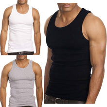 Load image into Gallery viewer, 3-Pack Men's A-Shirt Tank Top Gym Workout Undershirt