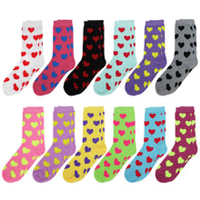 Load image into Gallery viewer, 12-Pack Women's Crew Socks Hearts