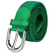 Load image into Gallery viewer, Falari Canvas Braided Stretch Belt with Silver Buckle
