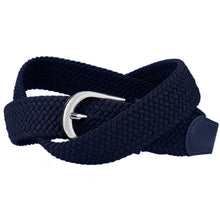 Load image into Gallery viewer, Falari Canvas Braided Stretch Belt with Silver Buckle