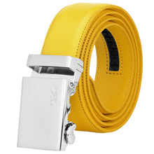 Load image into Gallery viewer, Falari Men Unisex Genuine Leather Ratchet Dress Belt Automatic Sliding Buckle