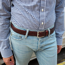 Load image into Gallery viewer, Men's Leather Braided Belt Stainless Steel Buckle 35mm 9007