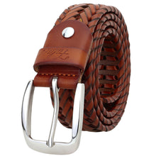 Load image into Gallery viewer, Men's Leather Braided Belt Stainless Steel Buckle 35mm 9011