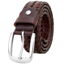 Load image into Gallery viewer, Men's Leather Braided Belt Stainless Steel Buckle 35mm 9011